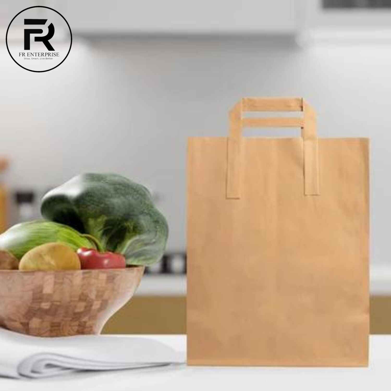 Brown Kraft Paper Bags with Handles | Eco-Friendly Brown Paper Bags | FR Enterprises