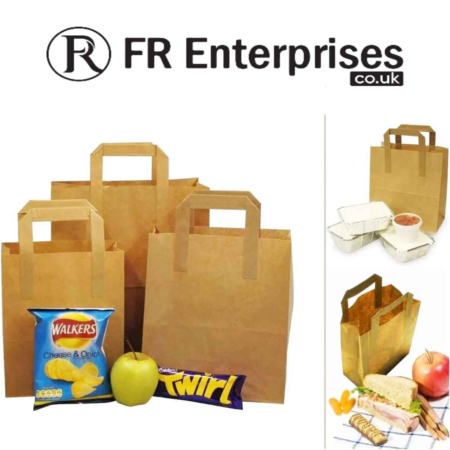 Brown Kraft Paper Bags with Handles | Eco-Friendly Brown Paper Bags | FR Enterprises